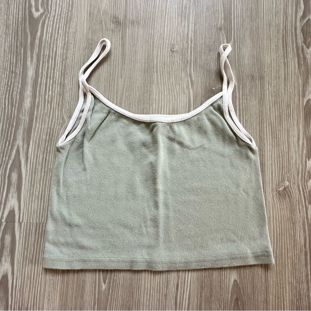 john galt - sage green and white tank
